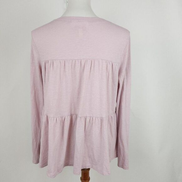Jessica Simpson Lavender Long Sleeve Knit Tiered Swing Nursing Top size M - Picture 4 of 6